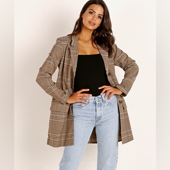 BB Dakota by Steve Madden Sweaters - BB Dakota Steve Madden Checking Up Blazer Brown Large